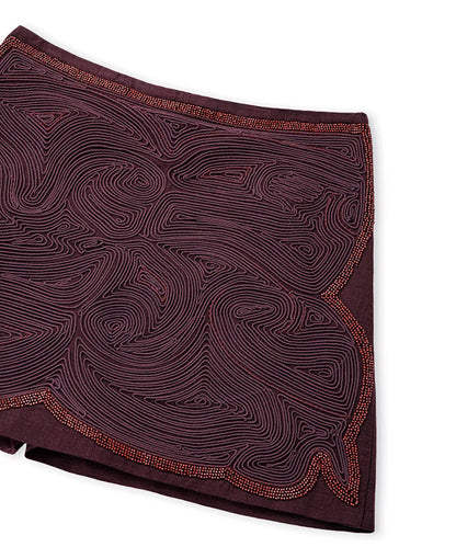 Mor Kontrast Aplikeli Şort Etek Is1260004114008 | Ipekyol