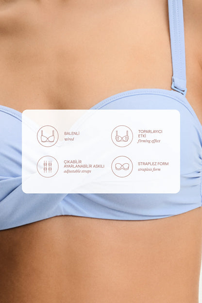 Açık Mavi Beauty Toparlayıcı Bikini Üstü