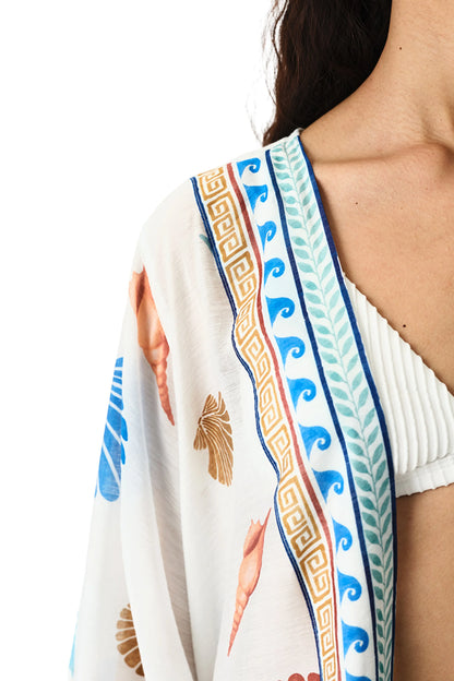 Renkli Santorini Kimono