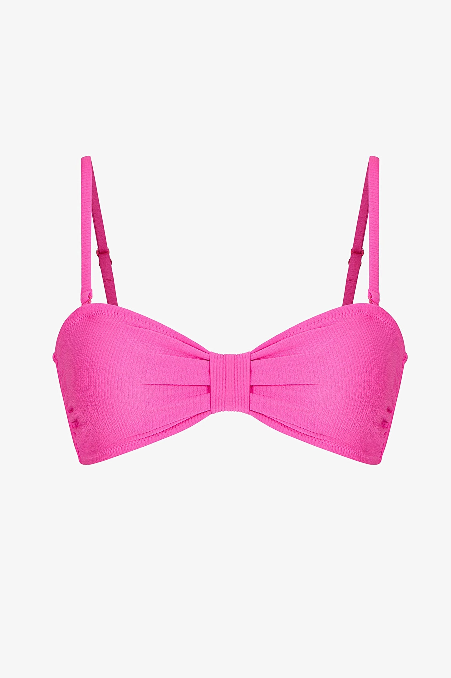 Parlak Pembe Nena Straplez Knot Bikini Üstü