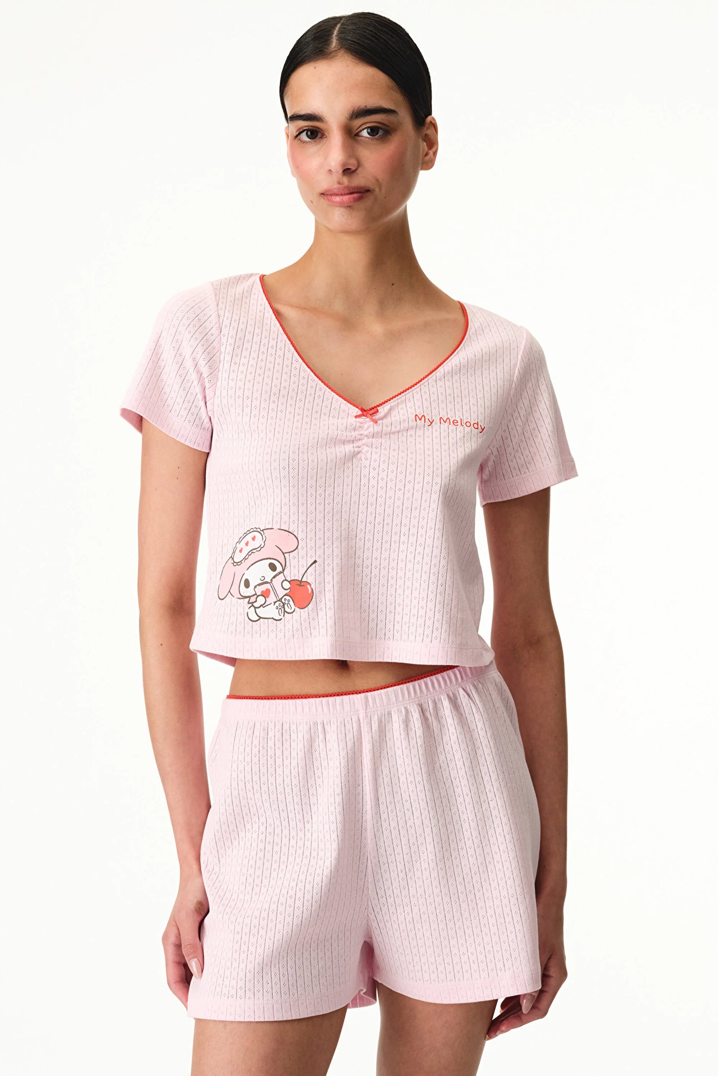 Pembe Lic My Melody Pamuklu Pointel Şortlu Pijama Takımı
