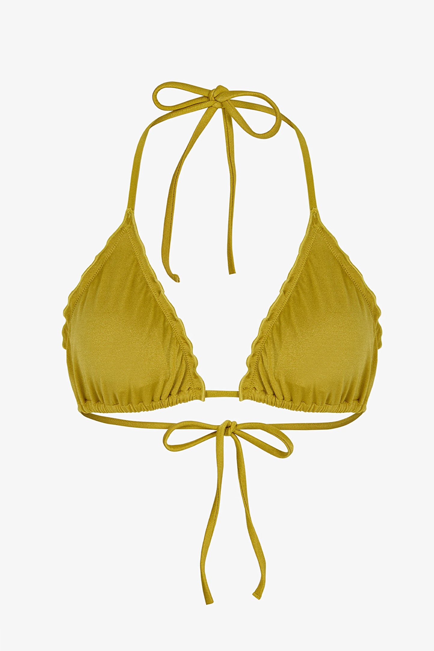 Yeşil Emilia Frill Üçgen Bikini Üstü