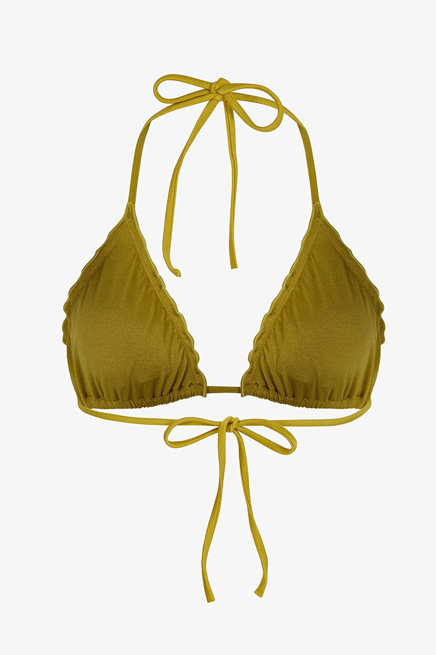 Yeşil Emilia Frill Üçgen Bikini Üstü