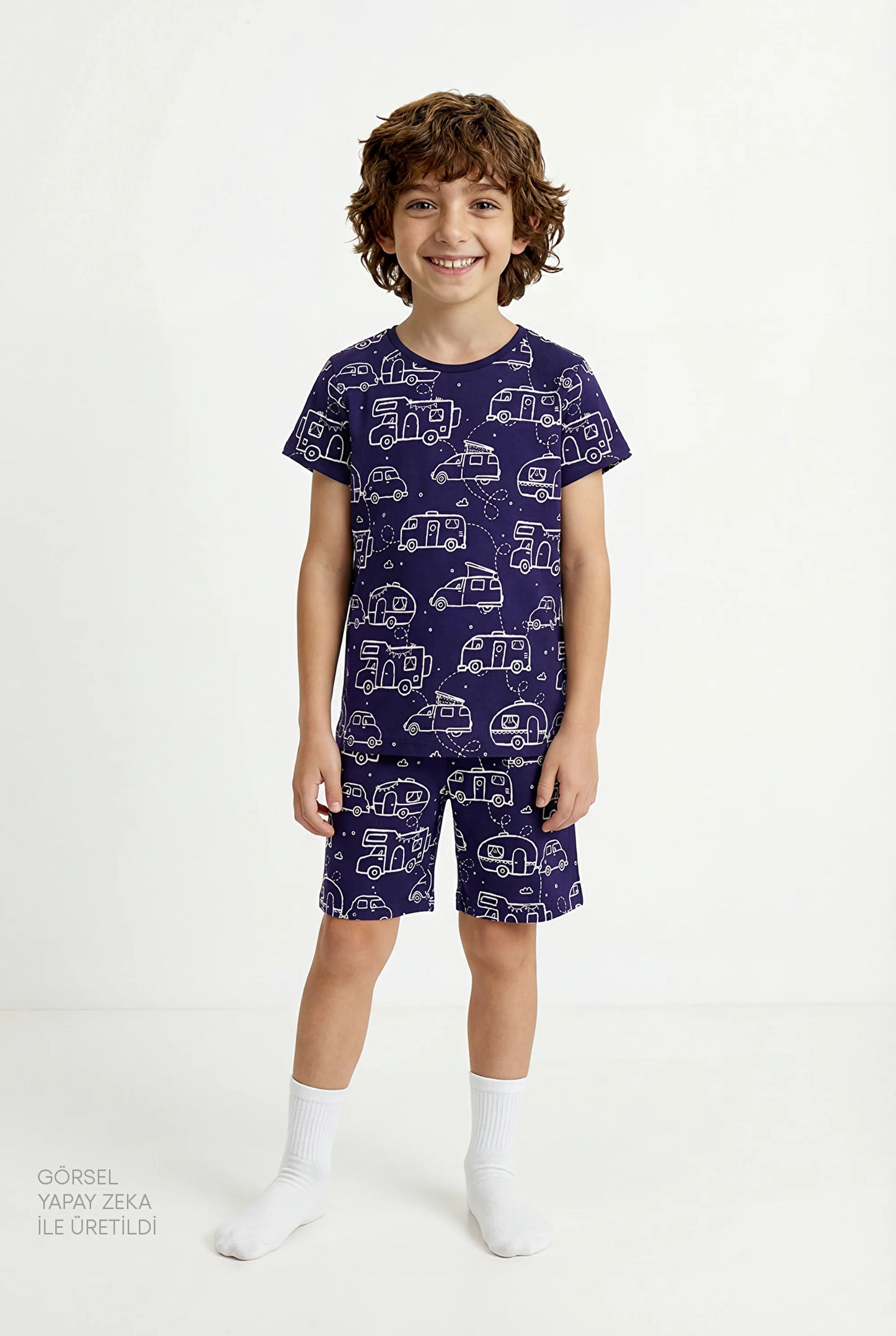 Mint Yeşili Erkek Çocuk Adventure Await Pamuklu 2'li Pijama Takımı
