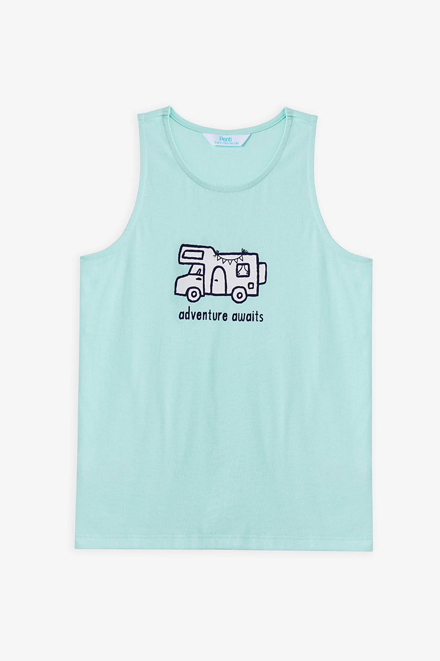 Mint Yeşili Erkek Çocuk Adventure Await Pamuklu 2'li Pijama Takımı
