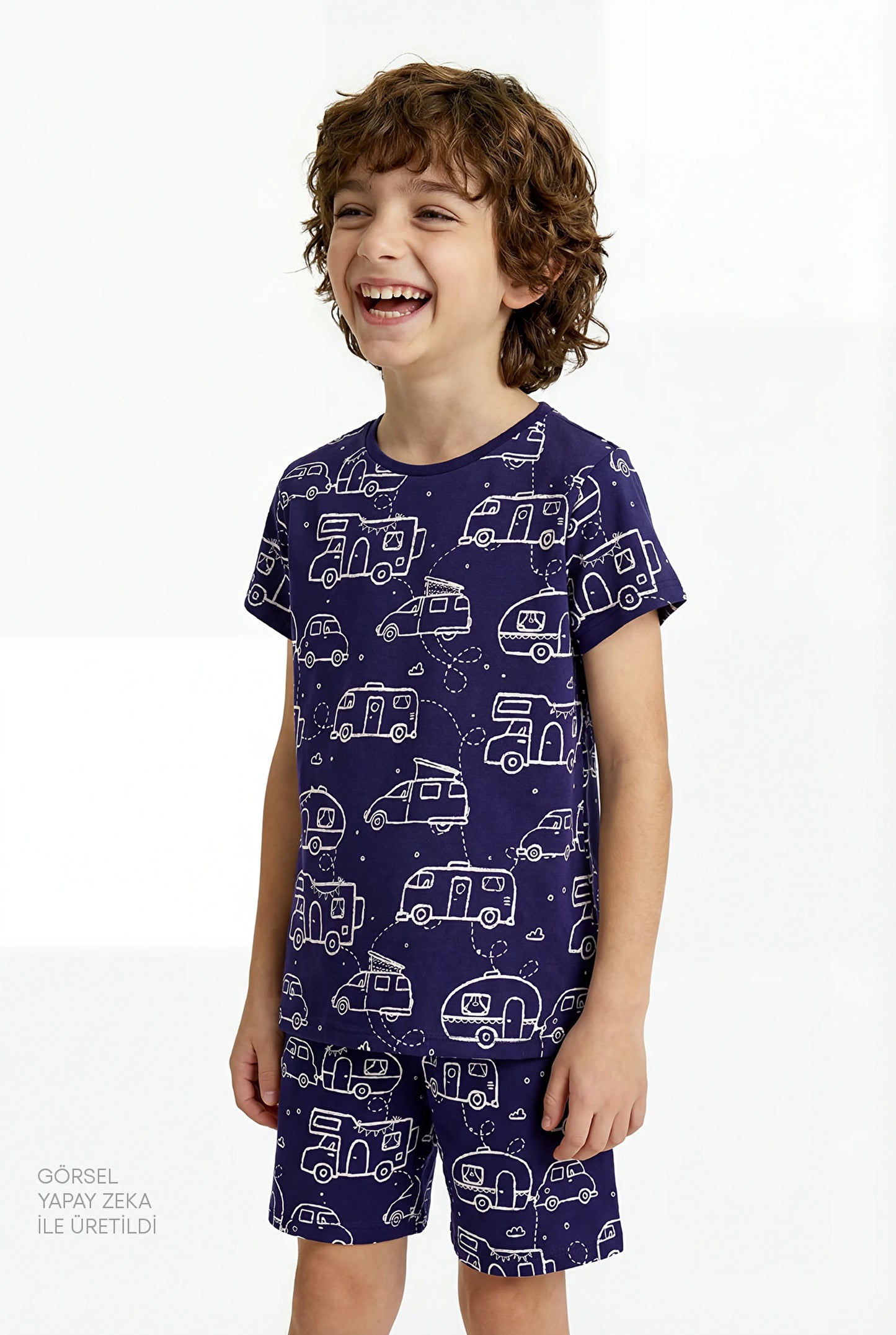 Mint Yeşili Erkek Çocuk Adventure Await Pamuklu 2'li Pijama Takımı