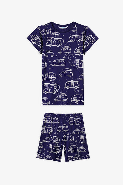 Mint Yeşili Erkek Çocuk Adventure Await Pamuklu 2'li Pijama Takımı