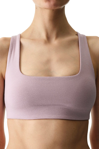 Pembe Sırtı Büzgülü Çıkarılabilir Pedli Pamuk Modal Karışımlı Spor Sütyeni