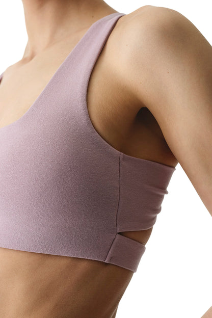 Pembe Sırtı Büzgülü Çıkarılabilir Pedli Pamuk Modal Karışımlı Spor Sütyeni