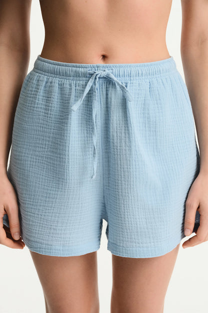 Pastel Mavi Lessi Şort