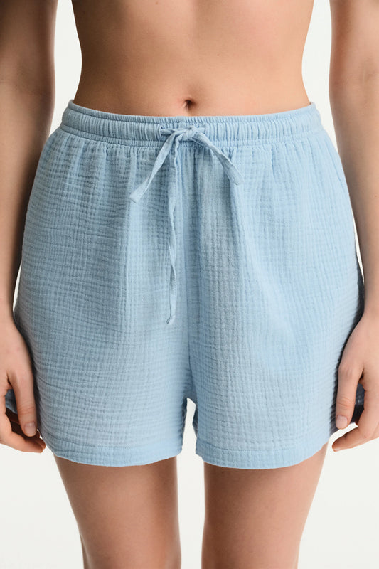 Pastel Mavi Lessi Şort
