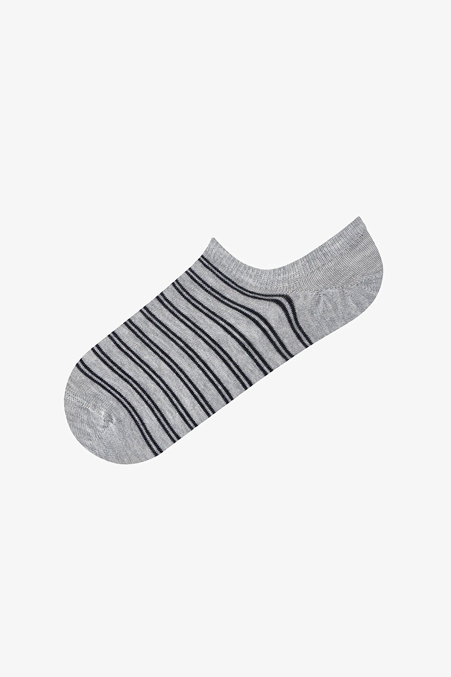 3 Çift Burun Dikişsiz Puantiye Ve Çizgi Desenli Sneaker Çorap
