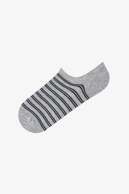 3 Çift Burun Dikişsiz Puantiye Ve Çizgi Desenli Sneaker Çorap