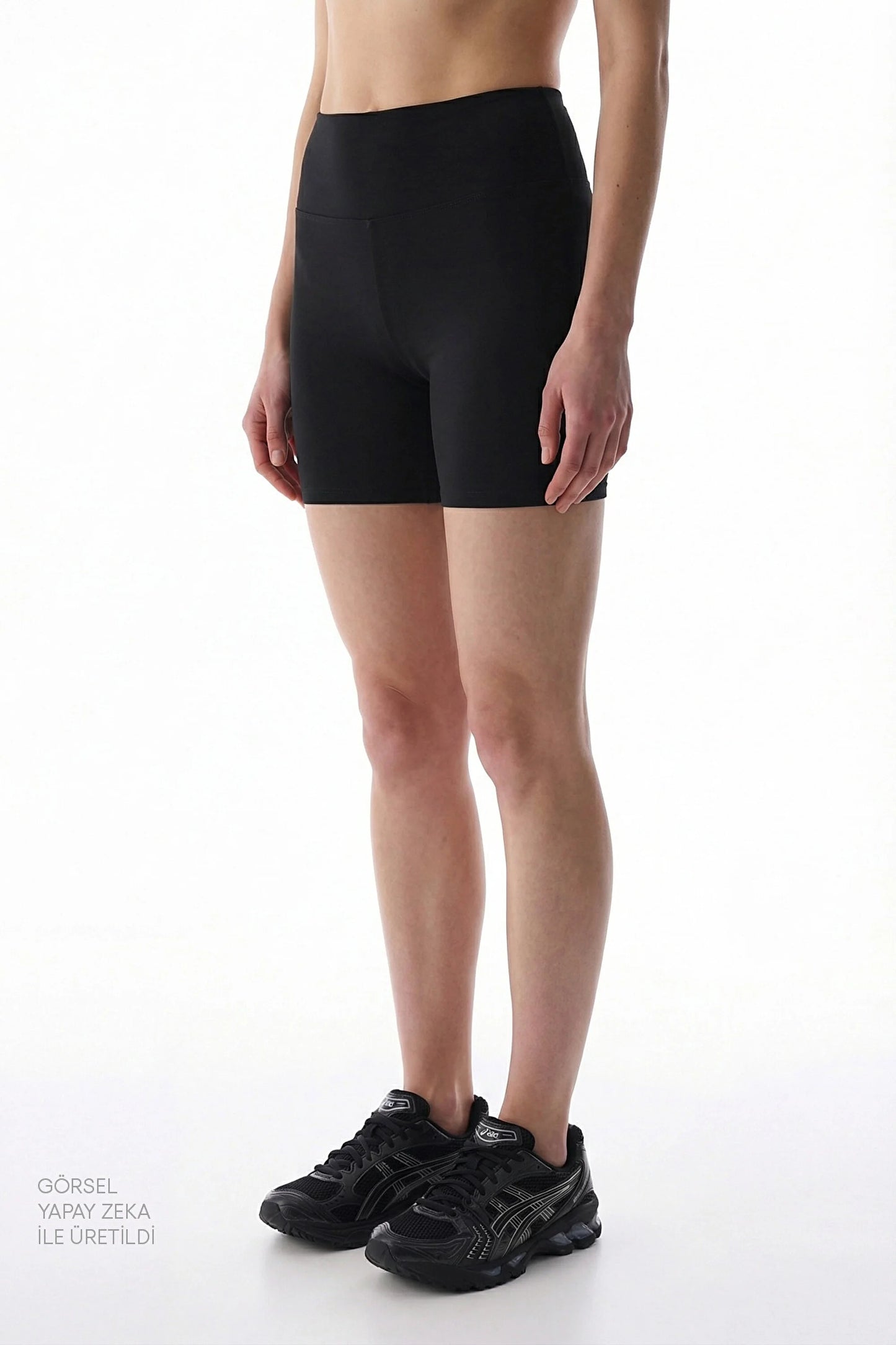 Siyah Yüksek Bel Hot Pant