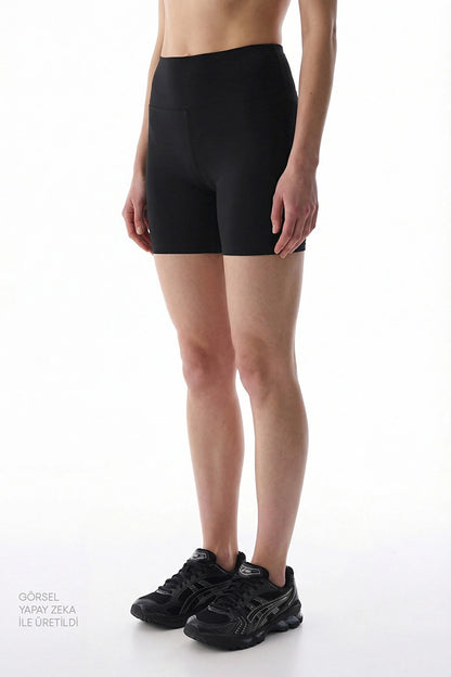 Siyah Yüksek Bel Hot Pant
