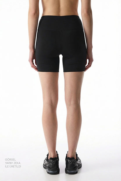 Siyah Yüksek Bel Hot Pant