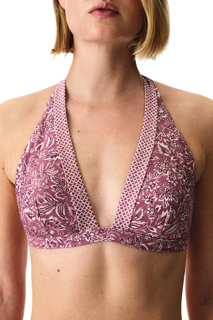 Renkli Rosa Deep V Bikini Üstü