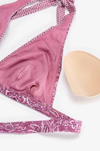 Renkli Rosa Deep V Bikini Üstü