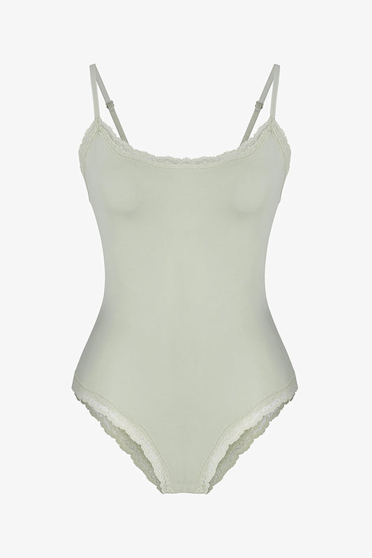 Mint Yeşili Lace Dantel Detaylı Bodysuit