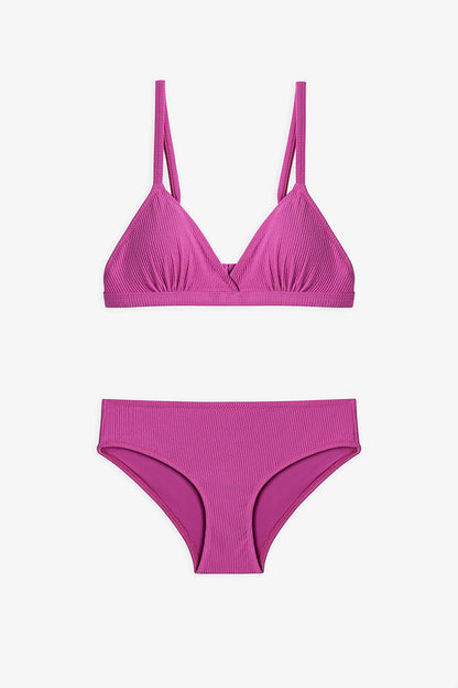 Pembe Genç Kız Erika Üçgen Bikini Takımı