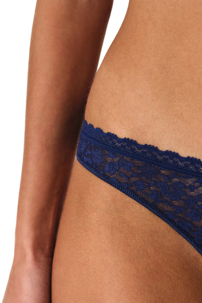 Lacivert Easy Lace Dantel V Model Brazilian Külot