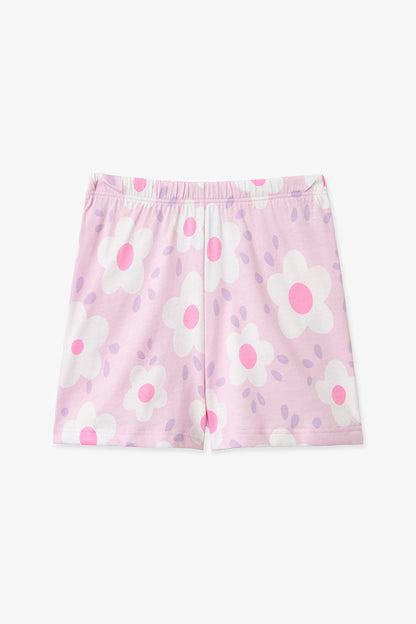 Lila Kız Çocuk Floral Whispers Pamuklu 2'li Pijama Takımı