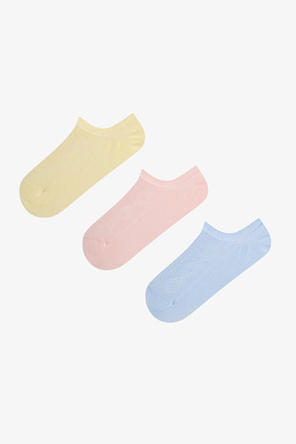 Colorful Diamond 3'lü Sneaker Çorabı