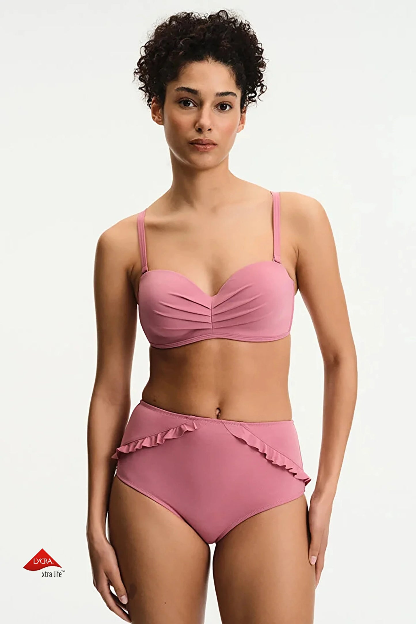 Gül Pembesi Lotus Straplez Bikini Üstü