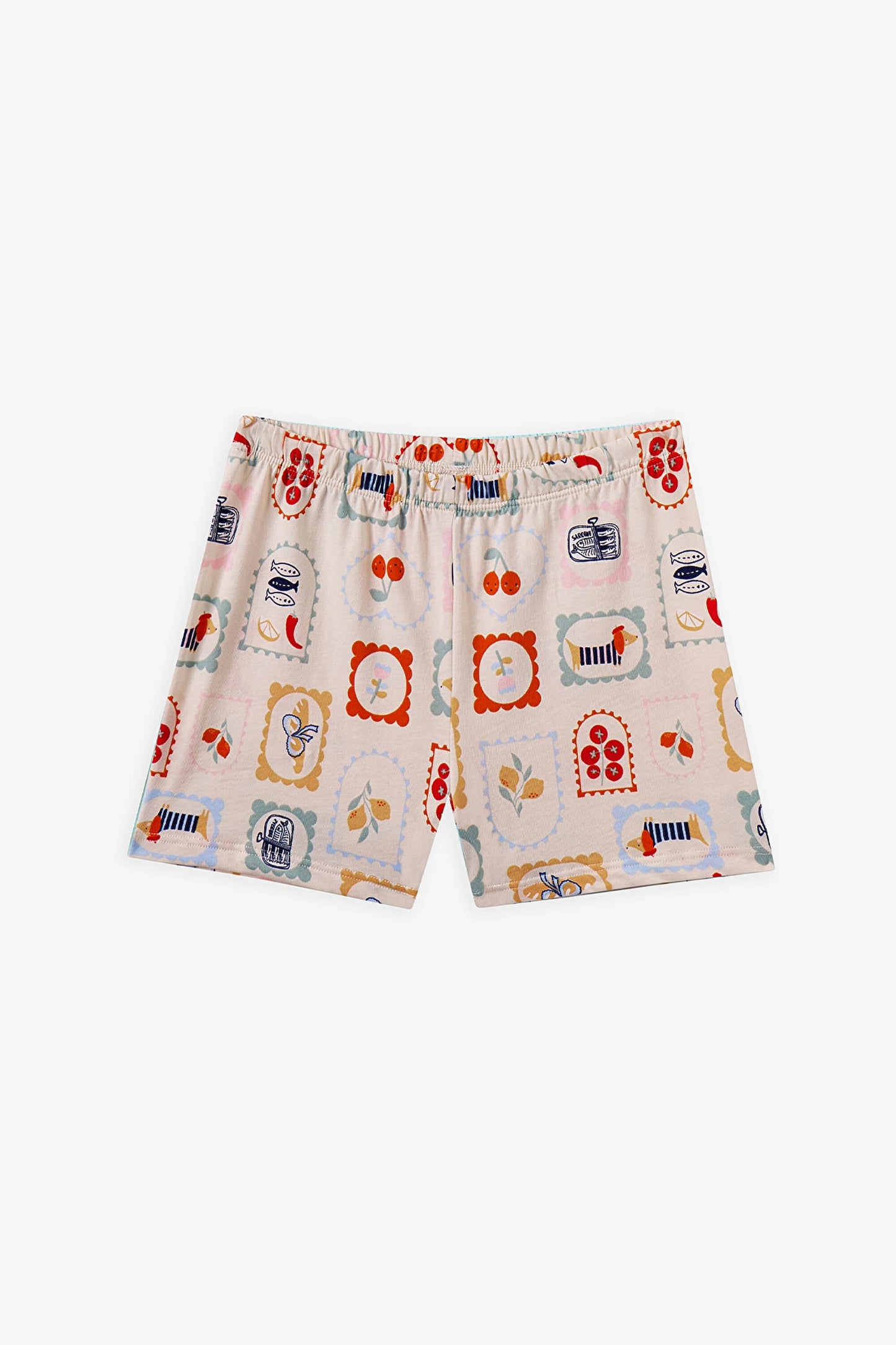 Açık Mavi Kız Çocuk French Meal Pamuklu 2'li Pijama Takımı