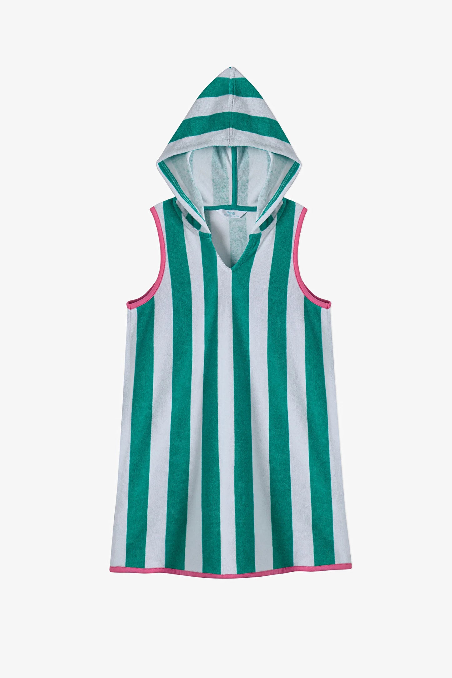 Renkli Kız Çocuk Beach Green Stripe Kaftan
