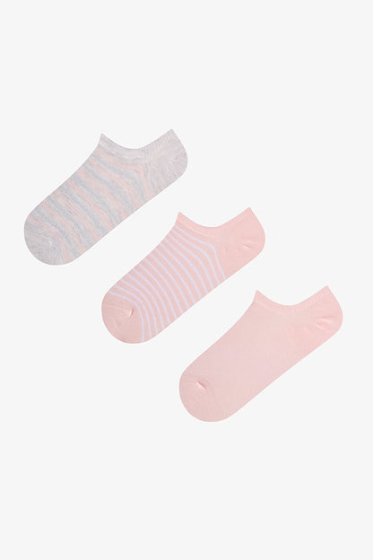 Shiny Blush 3'lü Sneaker Çorabı