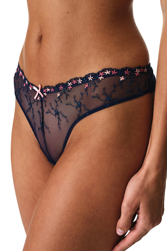 Lacivert Broidery Brazilian Külot