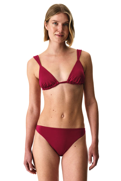 Bordo Evelyn Üçgen Bikini Üstü