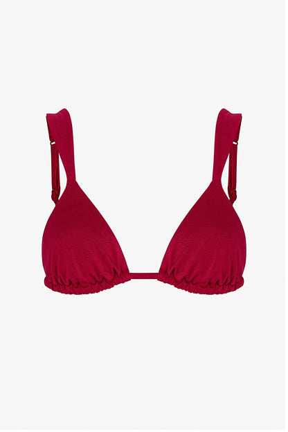 Bordo Evelyn Üçgen Bikini Üstü