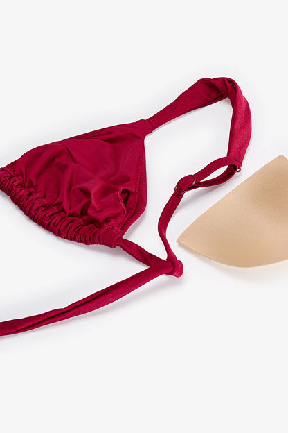 Bordo Evelyn Üçgen Bikini Üstü