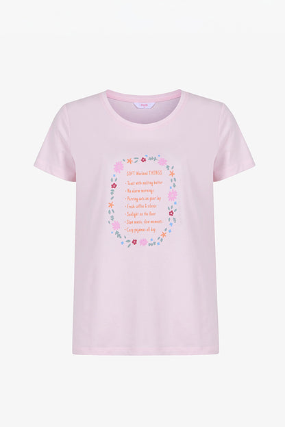 Pembe Weekends Pamuklu Pantolon Pijama Takımı