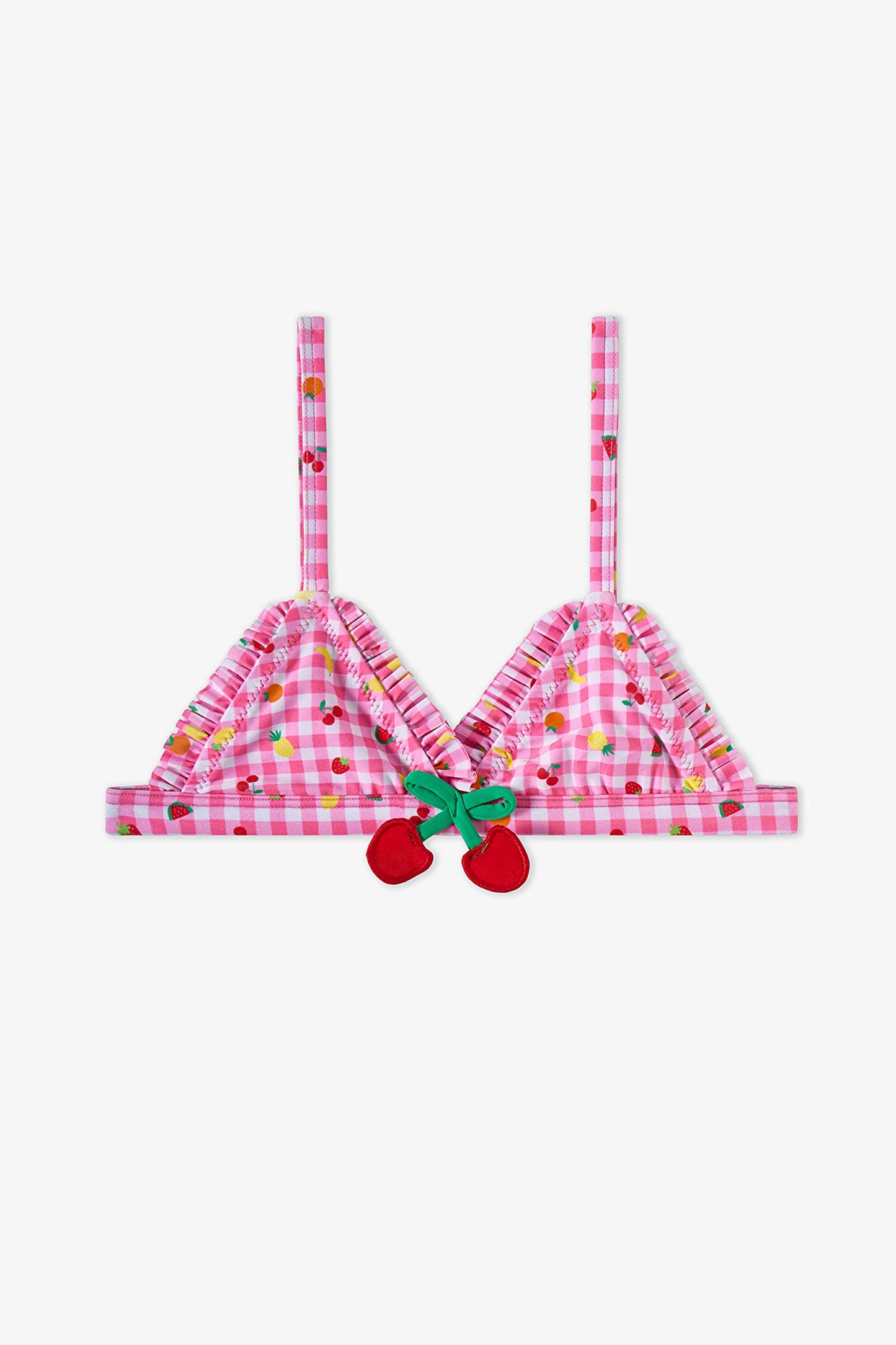 Pembe Kız Çocuk Picnic Üçgen Bikini Takımı