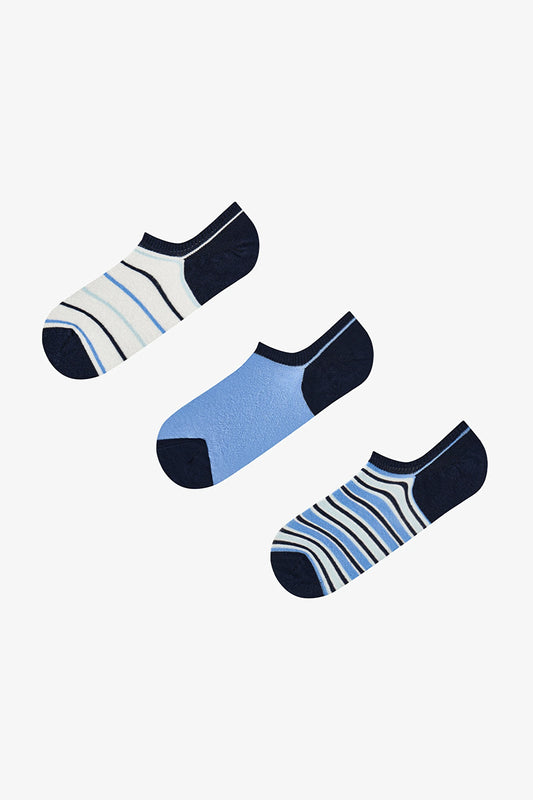 Erkek Renkli Ocean Lines 3'lü Sneaker Çorabı