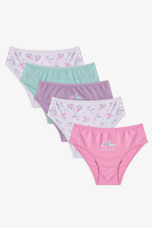 Renkli Kız Çocuk Lovely Pamuklu 5'li Slip Külot