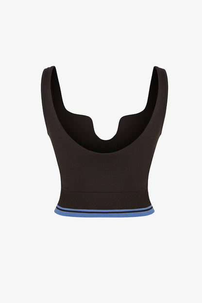 Haki Seamless Dikişsiz Kalp Yaka Çıkarılabilir Pedli Spor Sütyeni