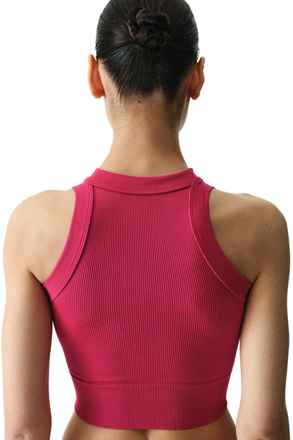 Pembe Seamless Dikişsiz Halter Yaka Askılı Atlet
