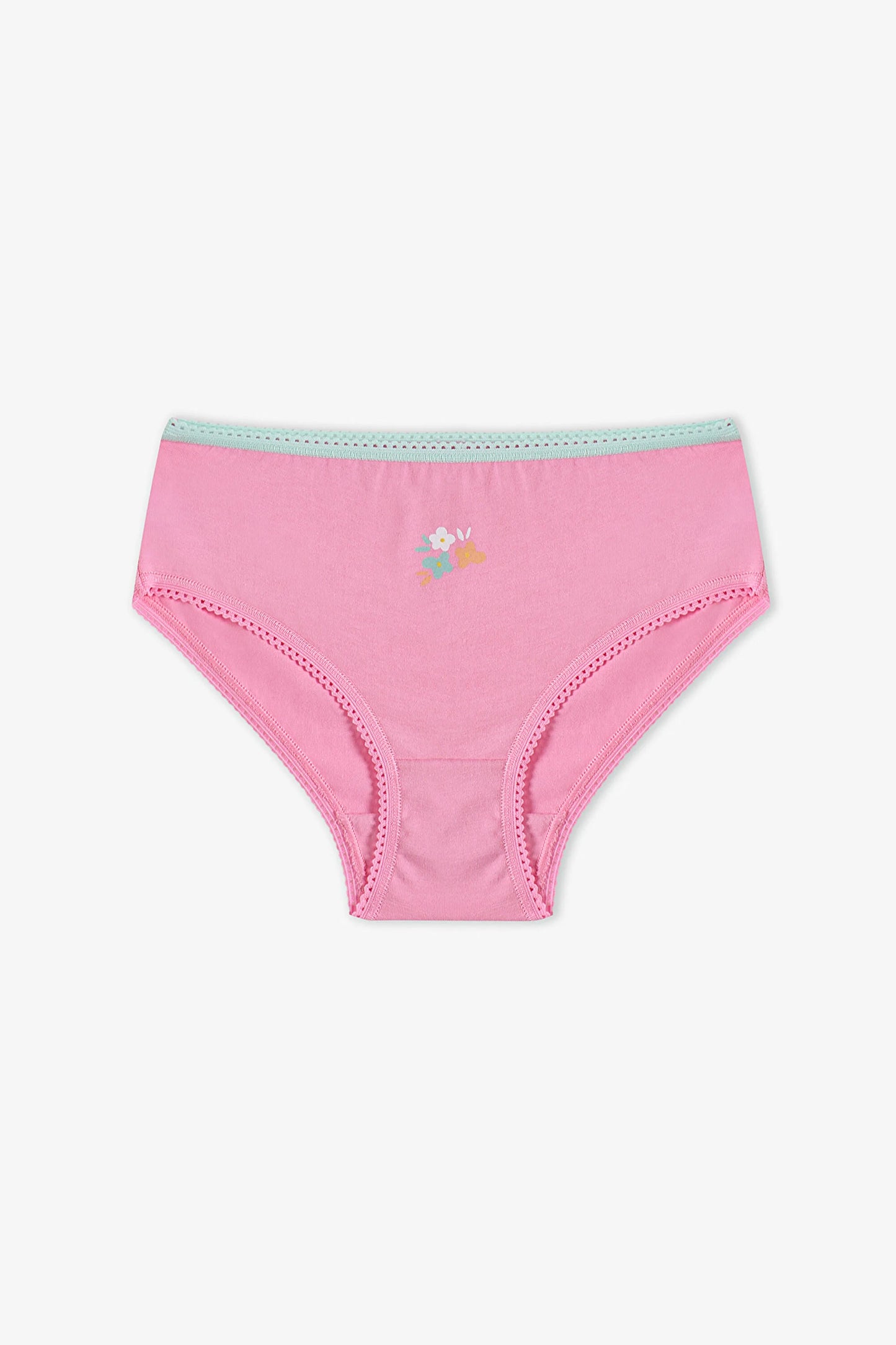 Pembe Kız Çocuk Popflower Pamuklu 5'li Slip Külot