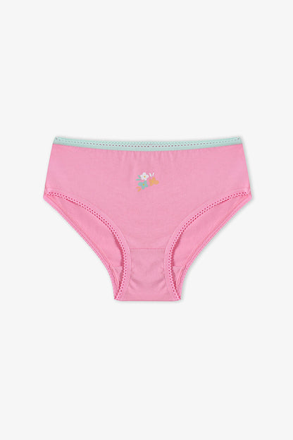 Pembe Kız Çocuk Popflower Pamuklu 5'li Slip Külot