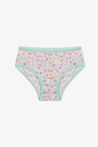 Pembe Kız Çocuk Popflower Pamuklu 5'li Slip Külot