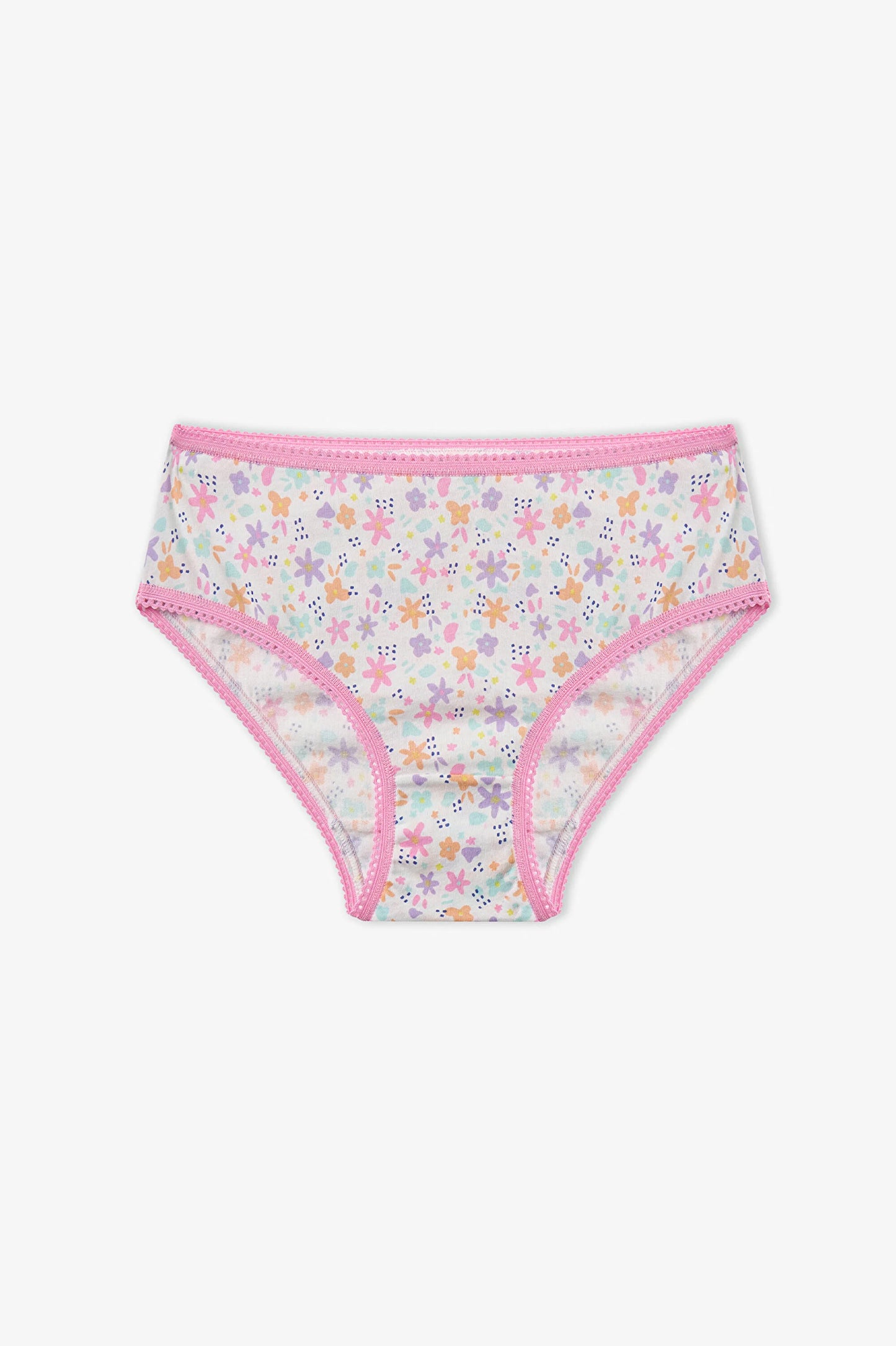 Pembe Kız Çocuk Popflower Pamuklu 5'li Slip Külot