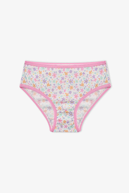 Pembe Kız Çocuk Popflower Pamuklu 5'li Slip Külot