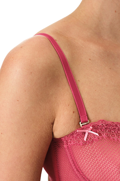 Fuşya V Strapless Balenli Sütyen