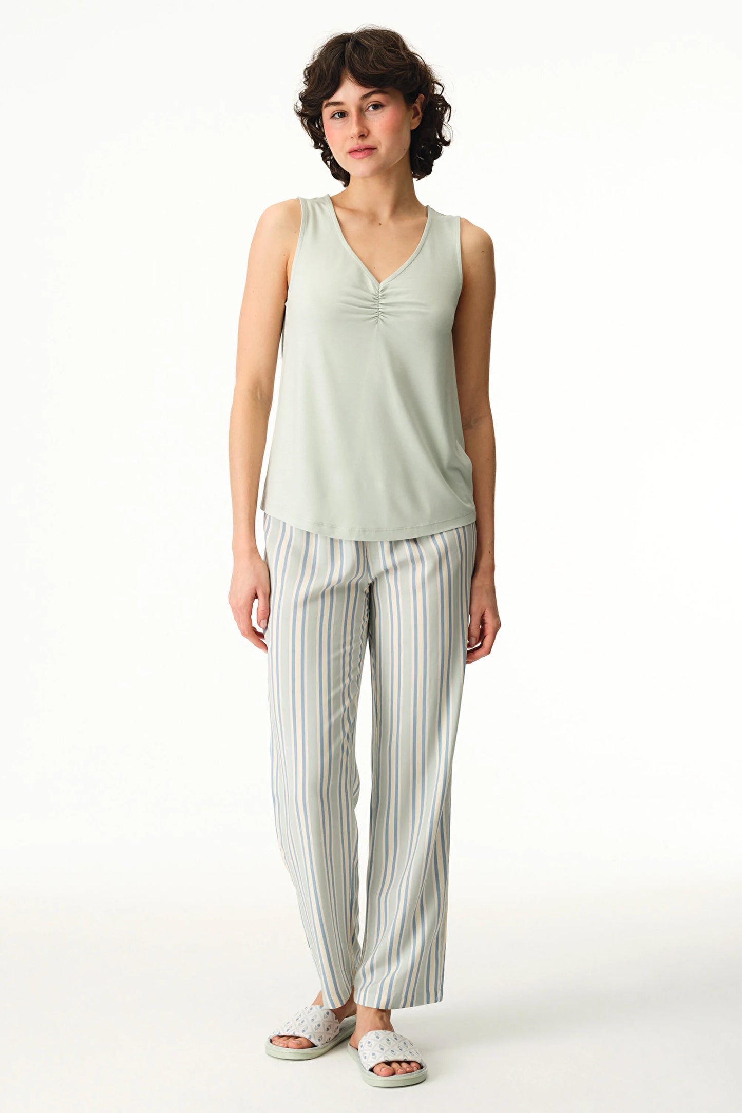 Açık Yeşili Serenity Solid Atlet Pijama Üstü