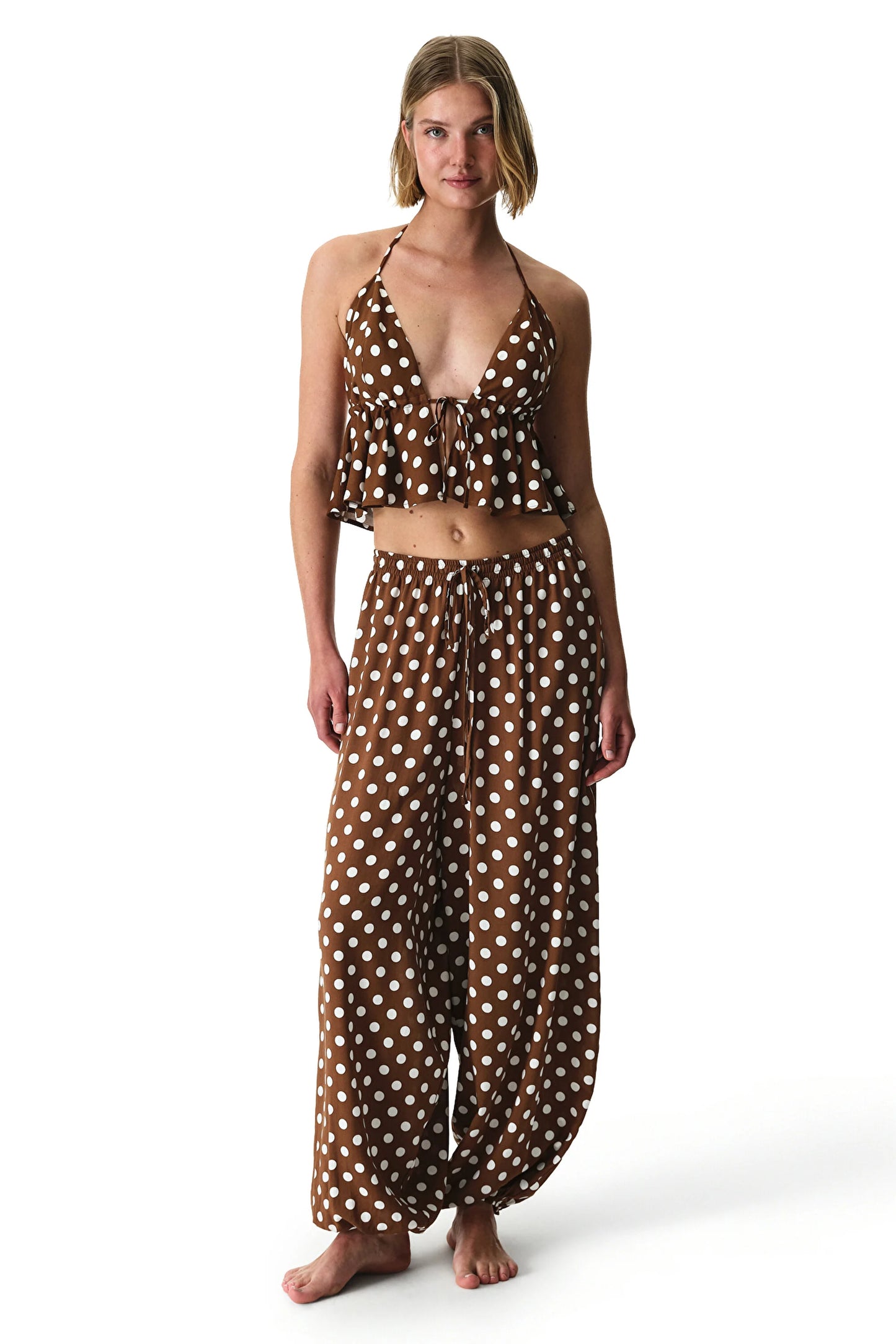 Polka Dot Frill Üst
