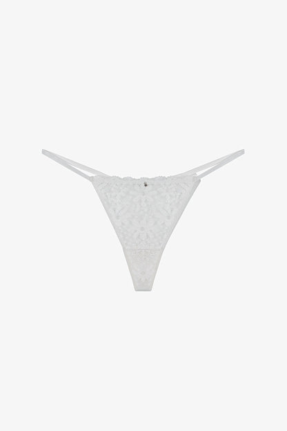 Kırık Beyaz Lace Dantel String Külot